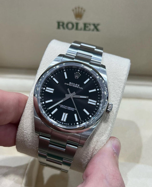 ROLEX OYSTER PERPETUAL BLACK DIAL 41MM